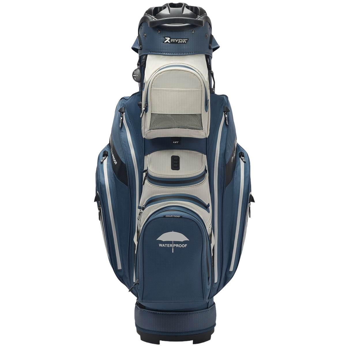 Rydz Gear Navigator QO14 Waterproof Cartbag, Navy / Silbergrau