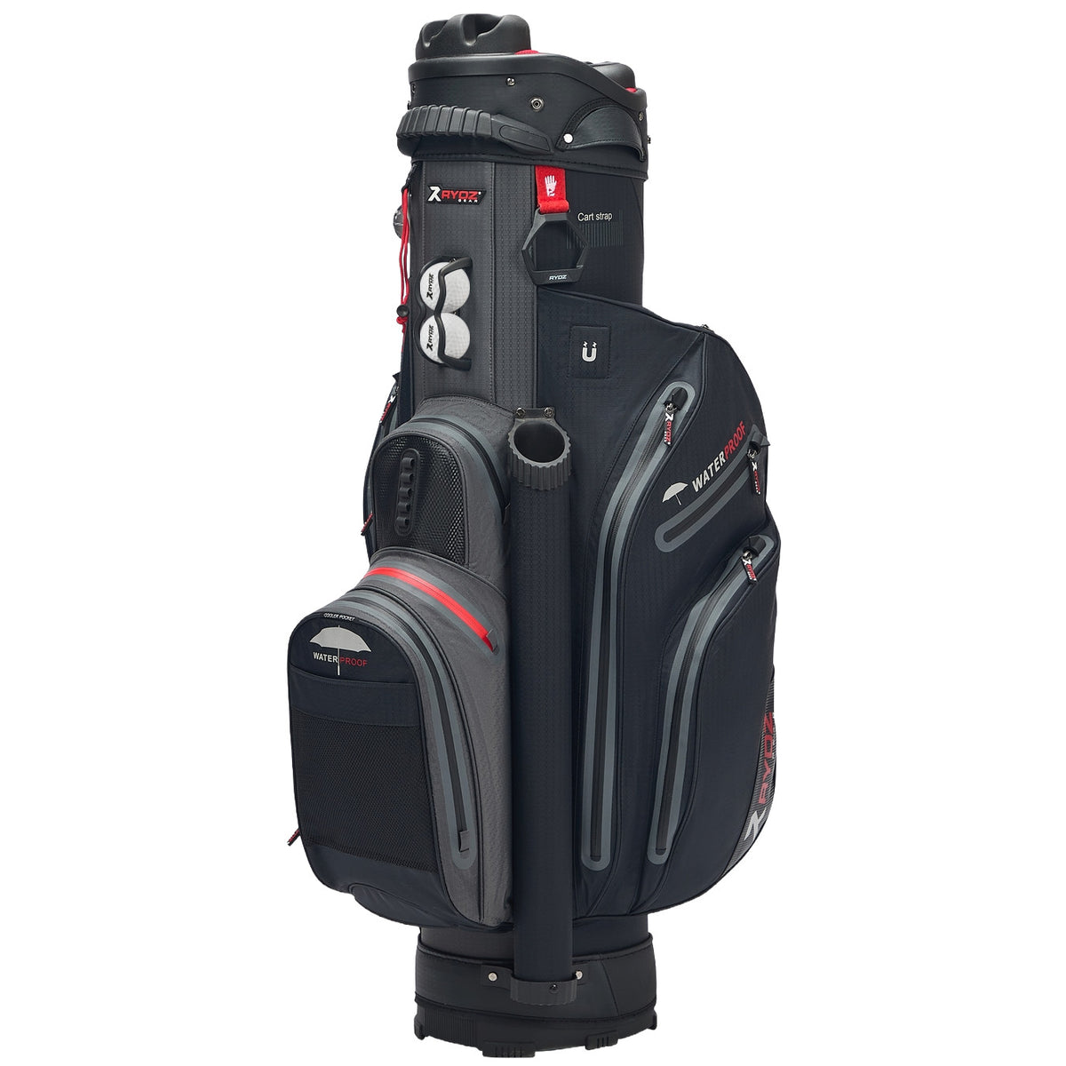 Rydz Skipper QO9 Waterproof Cartbag, Schwarz / Grau