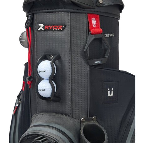 Rydz Skipper QO9 Waterproof Cartbag, Schwarz / Grau - Golflaedchen.de
