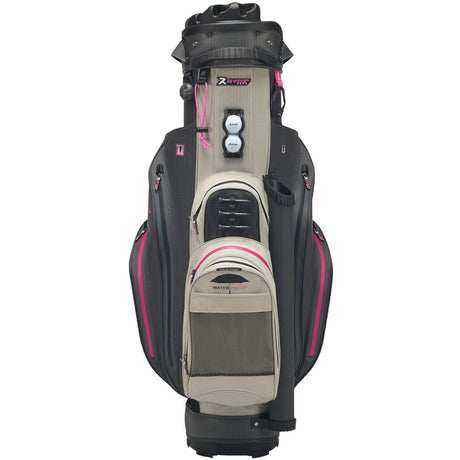 Rydz Skipper QO9 Waterproof Damen Cartbag, Anthrazit / Silbergrau / Pink - Golflaedchen.de