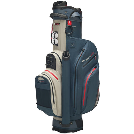 Rydz Skipper QO9 Waterproof Cartbag, Navy / Silbergrau / Rot - Golflaedchen.de