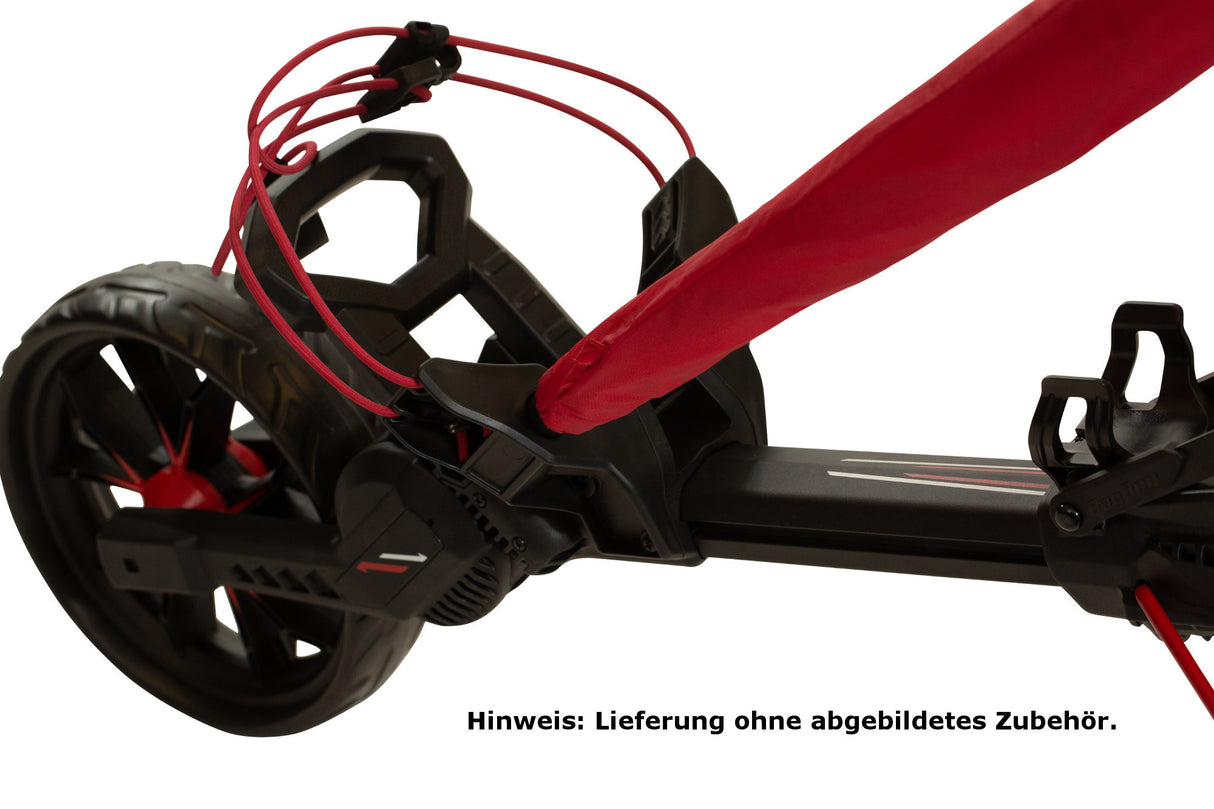 Bag Boy NITRON Auto-Open 3-Rad Golftrolley, Schwarz / Rot
