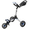 Bag Boy NITRON Auto - Open 3 - Rad Golftrolley, Weiß / Blau - Golflaedchen.de