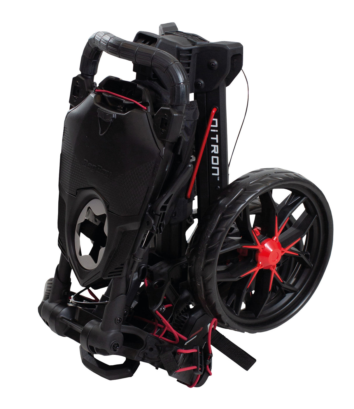 Bag Boy NITRON Auto - Open 3 - Rad Golftrolley, Weiß / Blau - Golflaedchen.de