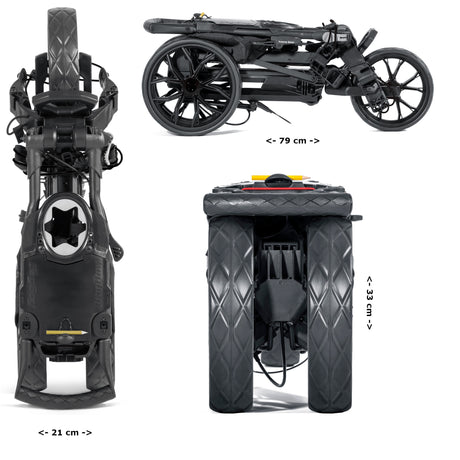 Bag Boy Slimfold 3 - Rad Golftrolley, Hellblau / Weiß - Golflaedchen.de