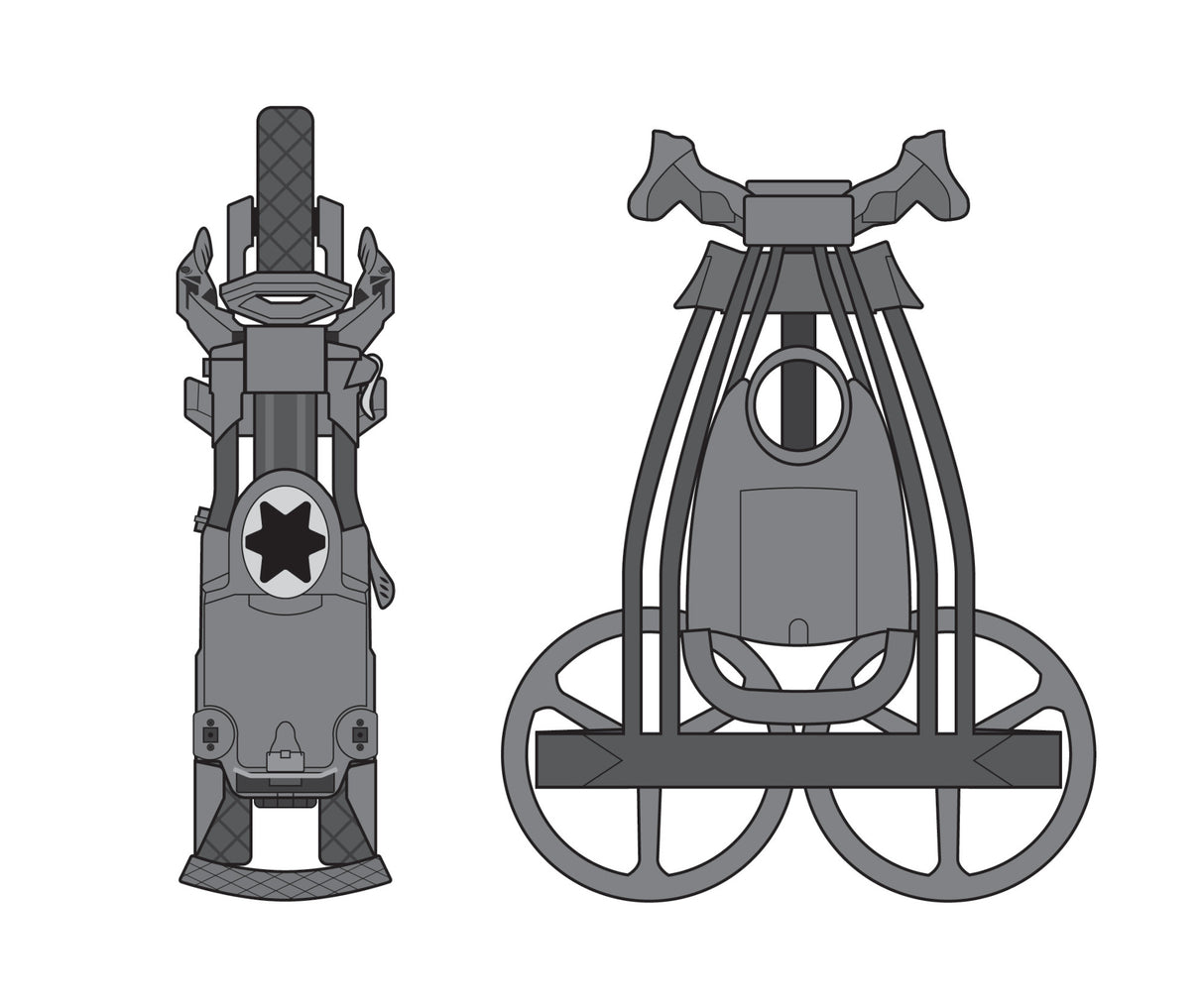 Bag Boy Slimfold 3-Rad Golftrolley, Grün / Schwarz