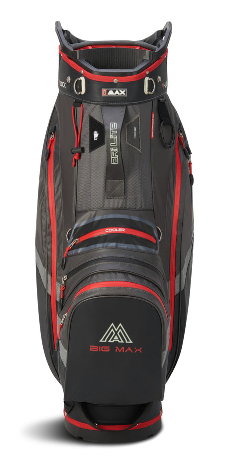 Big Max Dri Lite V-4 Waterproof Cartbag, Grau / Schwarz / Rot