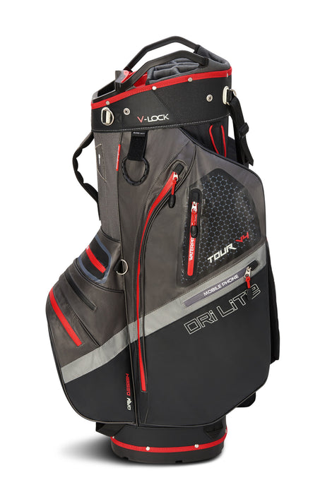 Big Max Dri Lite V-4 Waterproof Cartbag, Grau / Schwarz / Rot