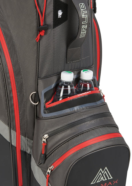 Big Max Dri Lite V-4 Waterproof Cartbag, Grau / Schwarz / Rot