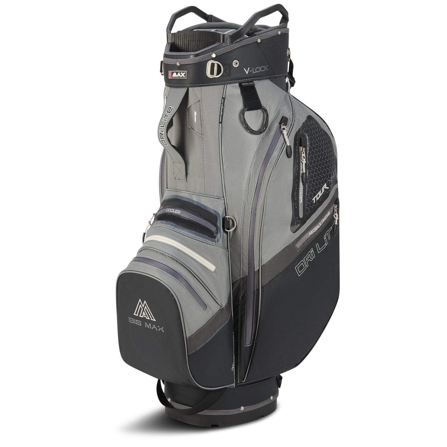Big Max Dri Lite V - 4 Waterproof Cartbag, Grau / Schwarz - Golflaedchen.de