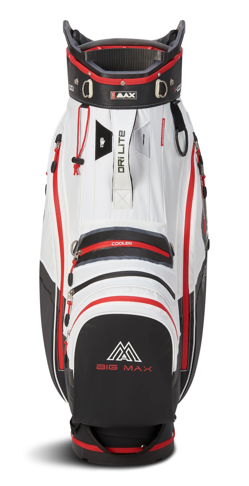 Big Max Dri Lite V-4 Waterproof Cartbag, Weiß / Schwarz / Rot