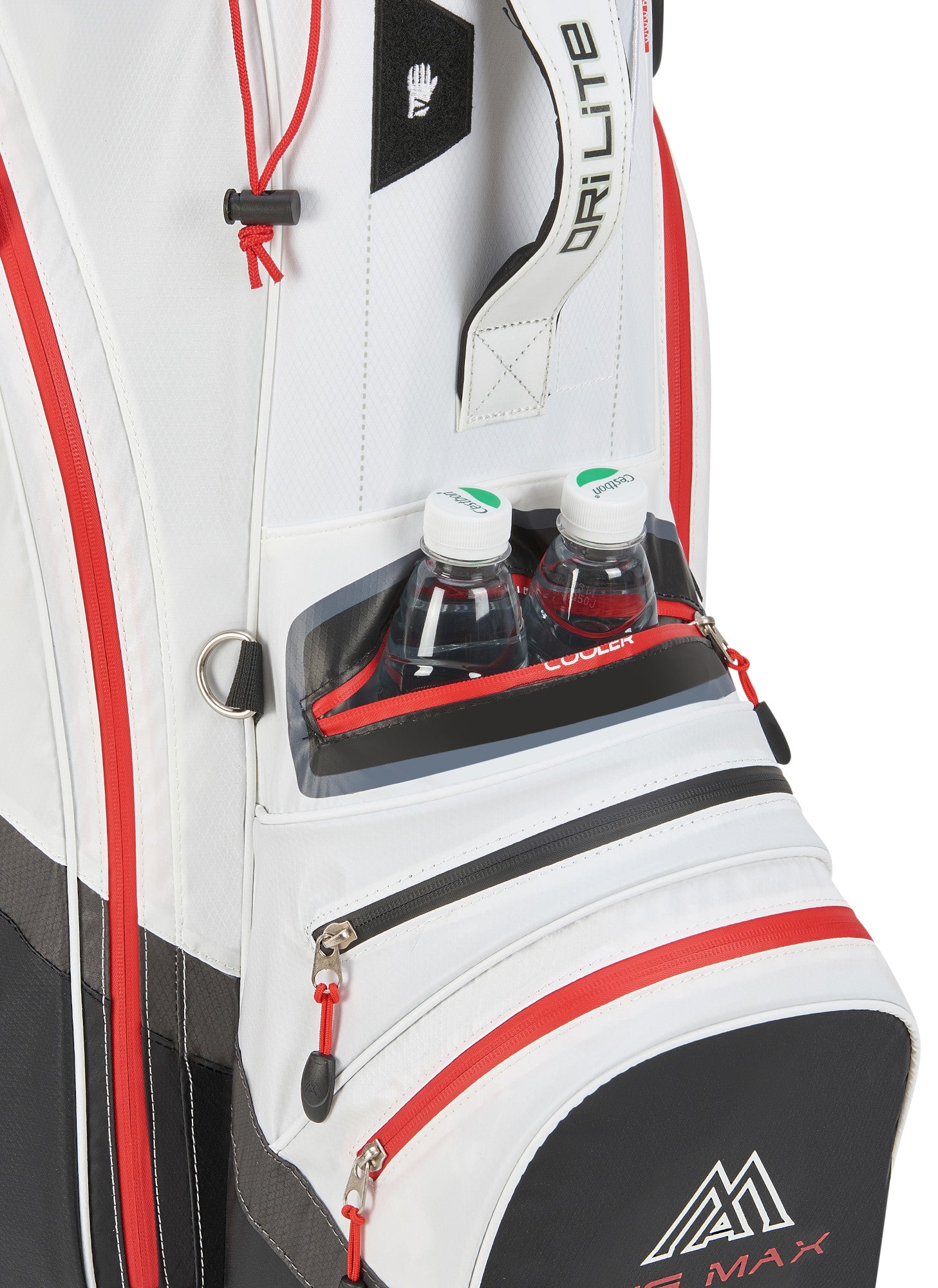 Big Max Dri Lite V-4 Waterproof Cartbag, Weiß / Schwarz / Rot