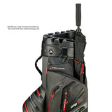 Big Max Aqua Silencio 4 Waterproof Cartbag, Dunkelgrau / Schwarz / Rot - Golflaedchen.de