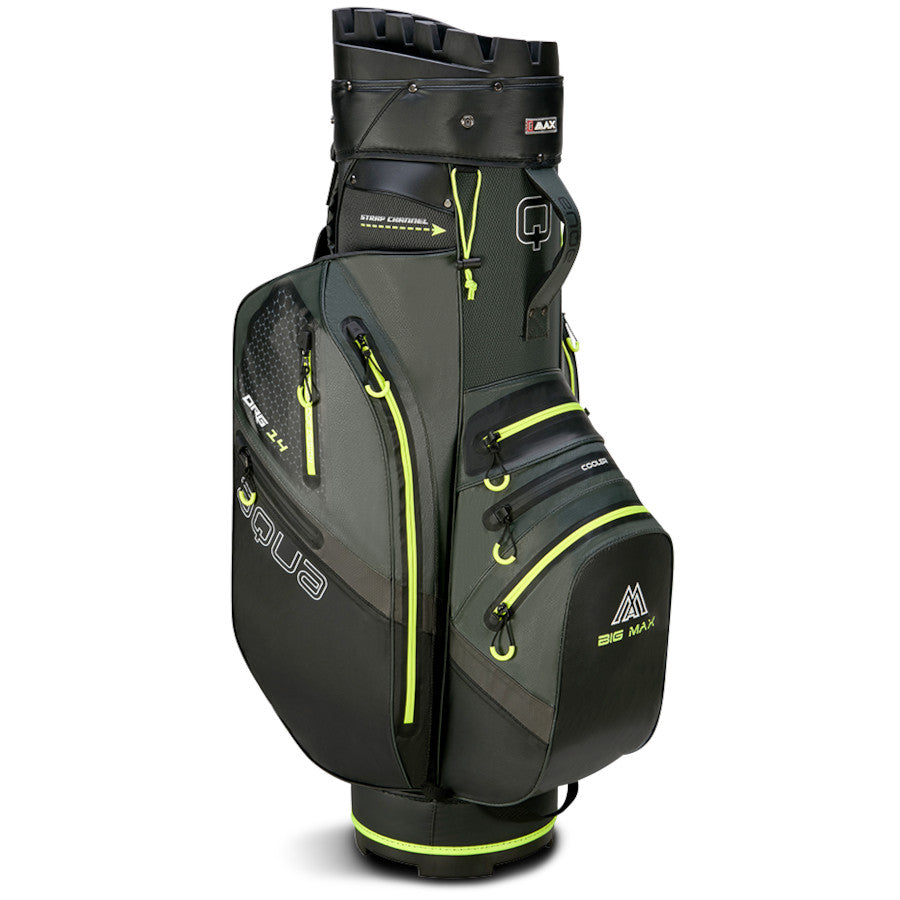 Big Max Aqua Silencio 4 Waterproof Cartbag, Dunkelgrün / Schwarz / Lime