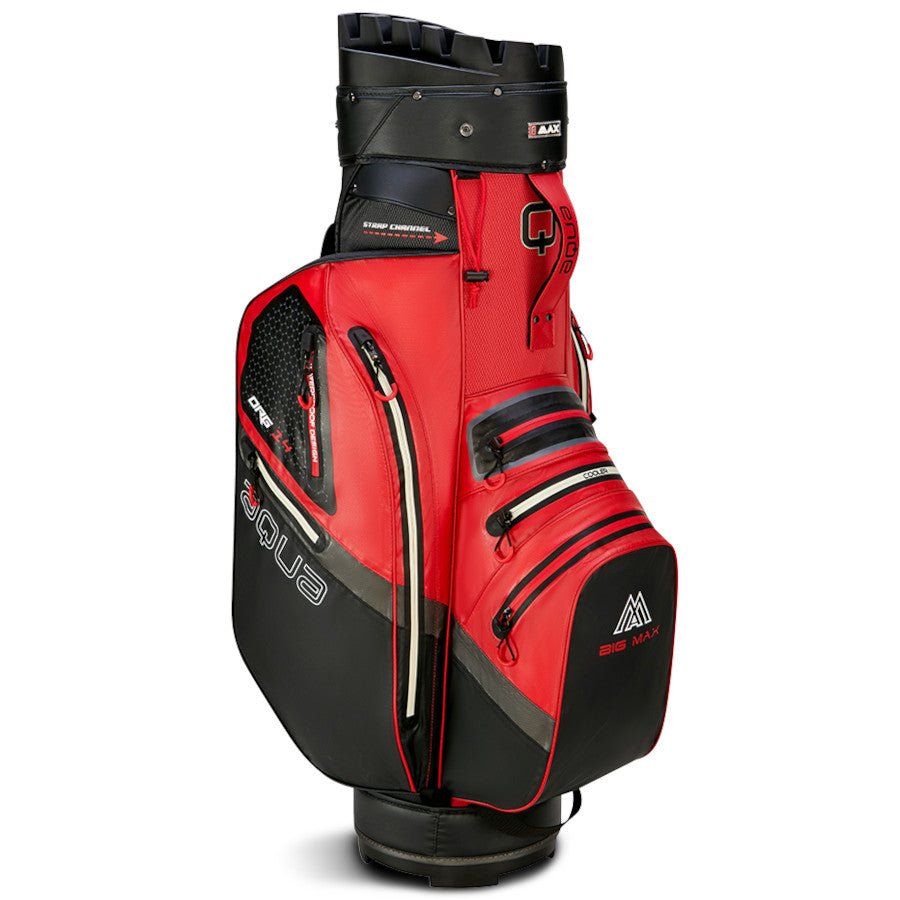 Big Max Aqua Silencio 4 Waterproof Cartbag, Rot / Schwarz - Golflaedchen.de