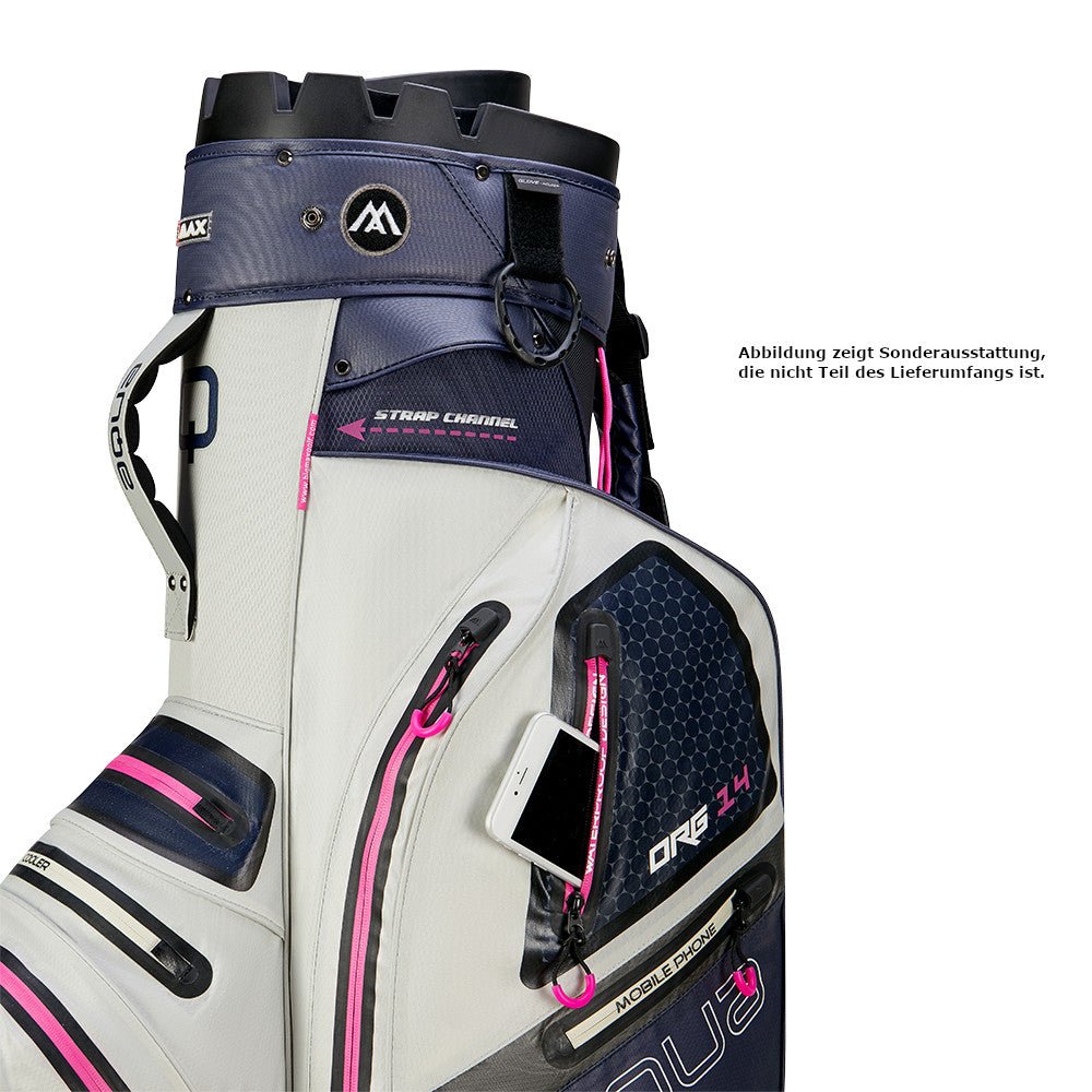 Big Max Aqua Silencio 4 Waterproof Damen Cartbag, Blau / Hellgrau / Fuchsia - Golflaedchen.de