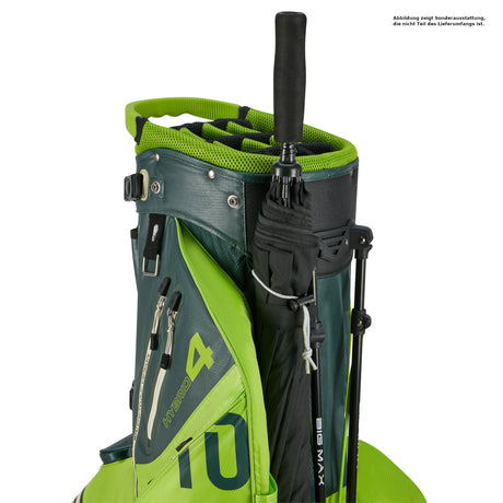 Big Max Aqua Hybrid 4 Waterproof Standbag, Forest Green / Lime