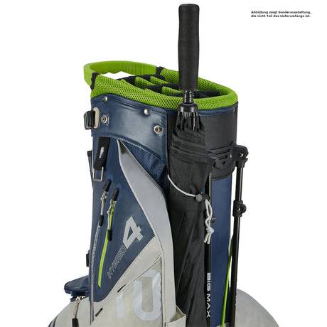 Big Max Aqua Hybrid 4 Waterproof Standbag, Navy / Grey / Lime