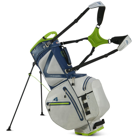 Big Max Aqua Hybrid 4 Waterproof Standbag, Navy / Grey / Lime