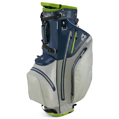 Big Max Aqua Hybrid 4 Waterproof Standbag, Navy / Grey / Lime