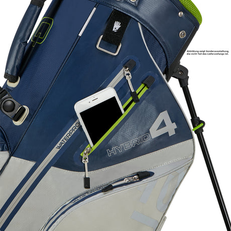 Big Max Aqua Hybrid 4 Waterproof Standbag, Navy / Grey / Lime