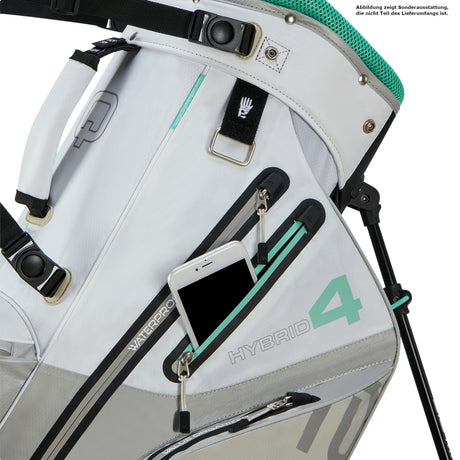 Big Max Aqua Hybrid 4 Waterproof Standbag, White / Grey / Mint