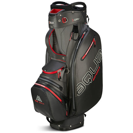 Big Max 2026 Aqua Sport 4 Waterproof Cartbag, Dunkelgrau / Schwarz / Rot