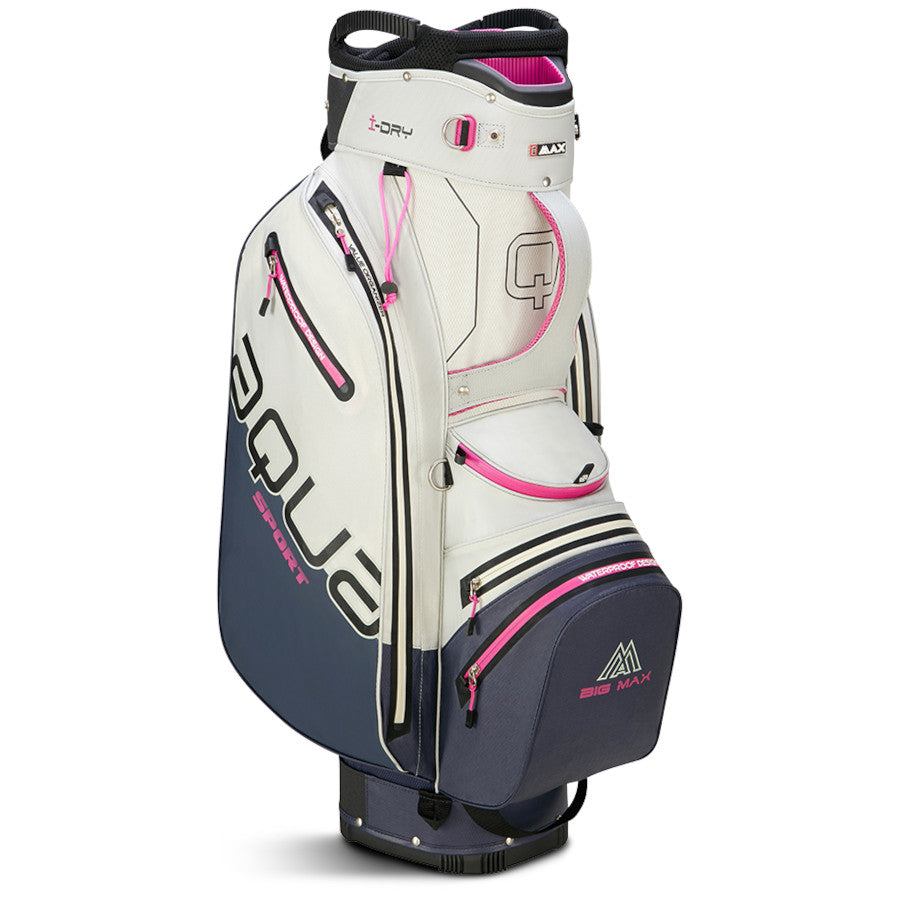 Big Max 2026 Aqua Sport 4 Waterproof Damen Cartbag, Offwhite / Stahlblau / Fuchsia