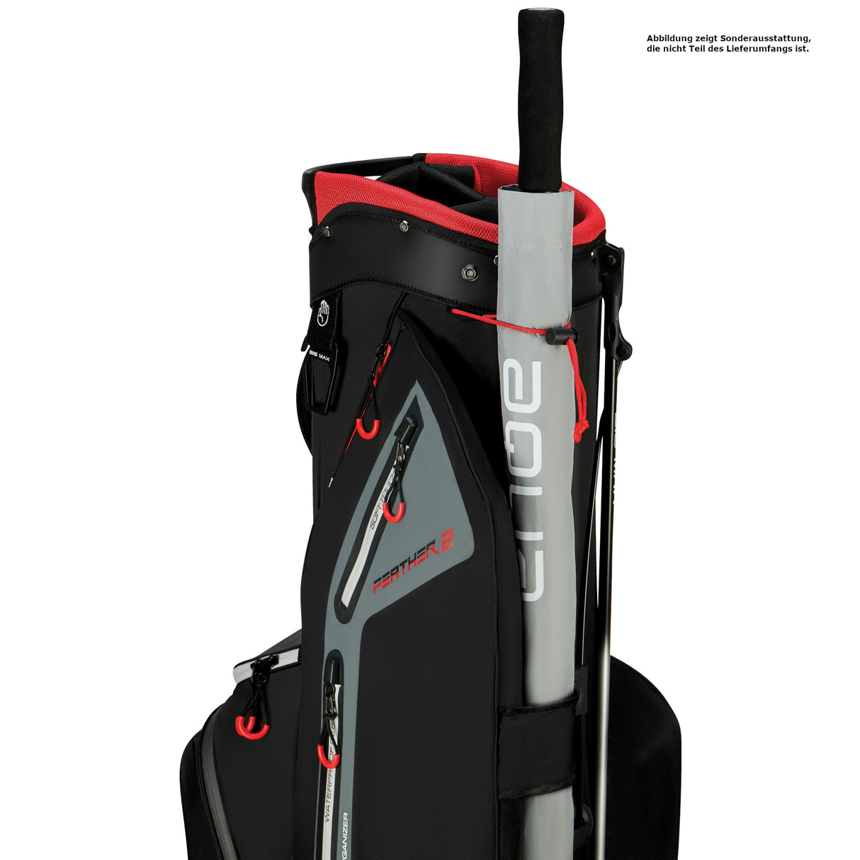 Big Max Dri Lite Feather 2 Waterproof Standbag, Schwarz / Rot