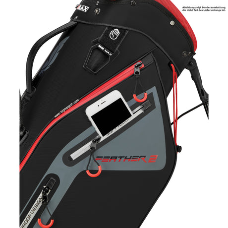 Big Max Dri Lite Feather 2 Waterproof Standbag, Schwarz / Rot