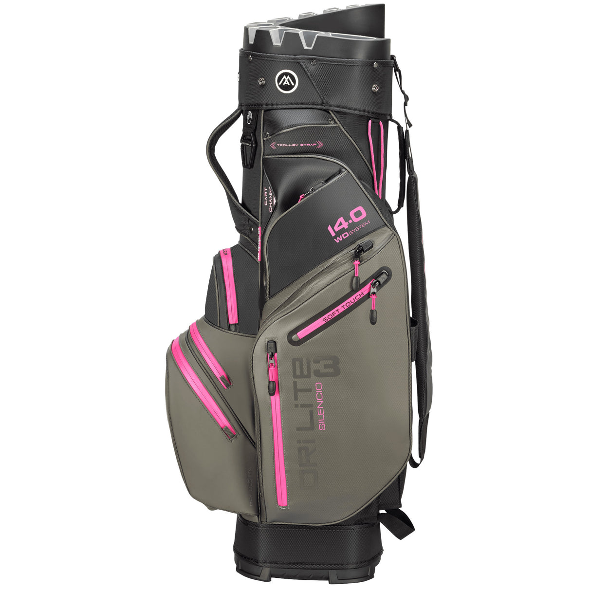 Big Max Dri Lite Silencio 3 Damen Cartbag, Schwarz / Grau / Fuchsia - Golflaedchen.de