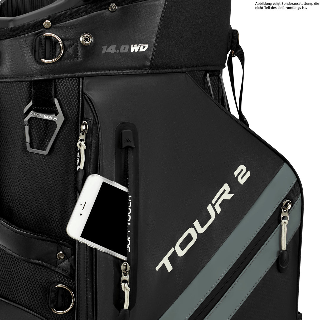 Big Max Dri Lite Tour 2 Waterproof Cartbag, Schwarz