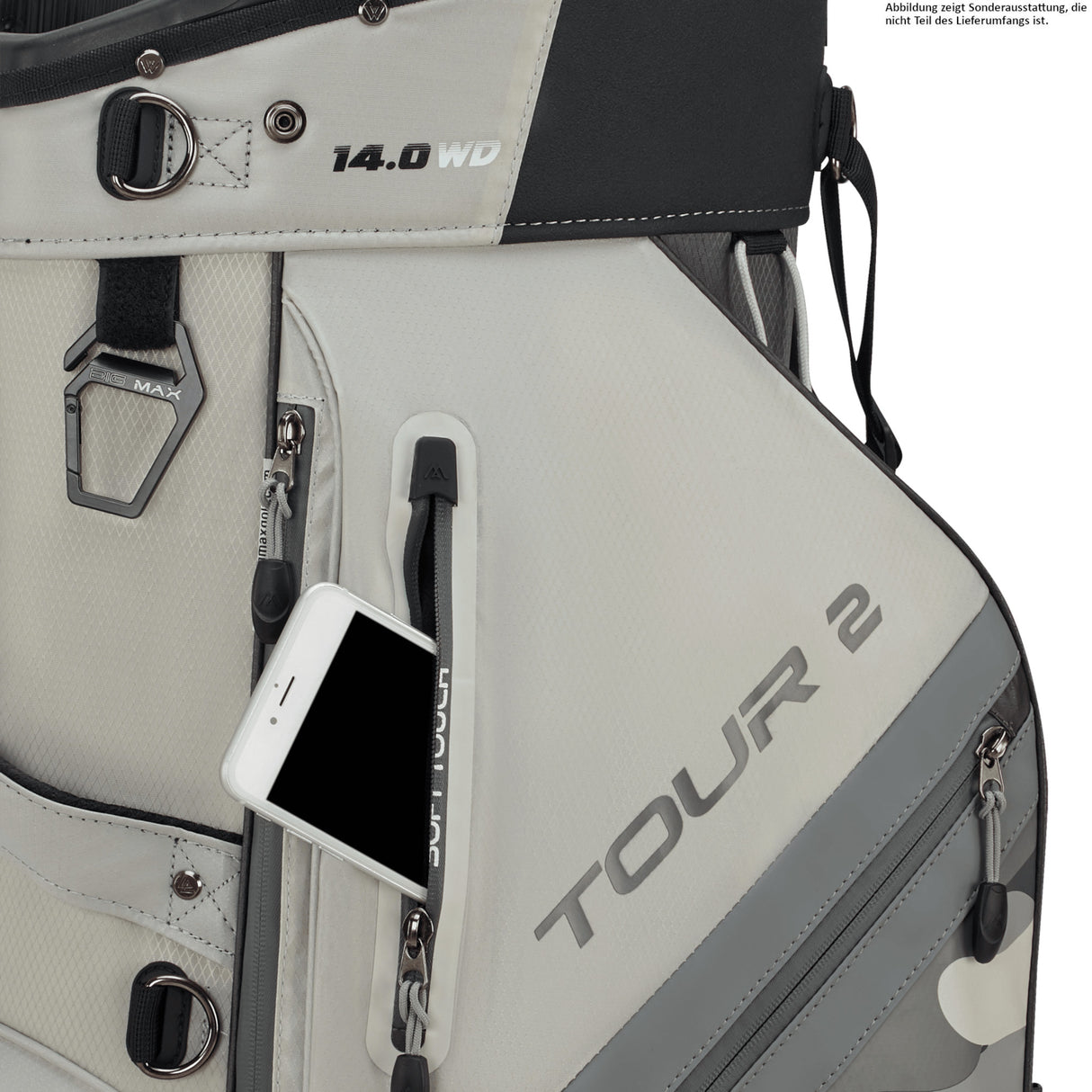 Big Max Dri Lite Tour 2 Waterproof Cartbag, Grau / Camouflage