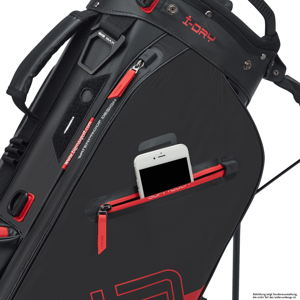 Big Max Aqua Eight H Waterproof Standbag, Schwarz / Rot