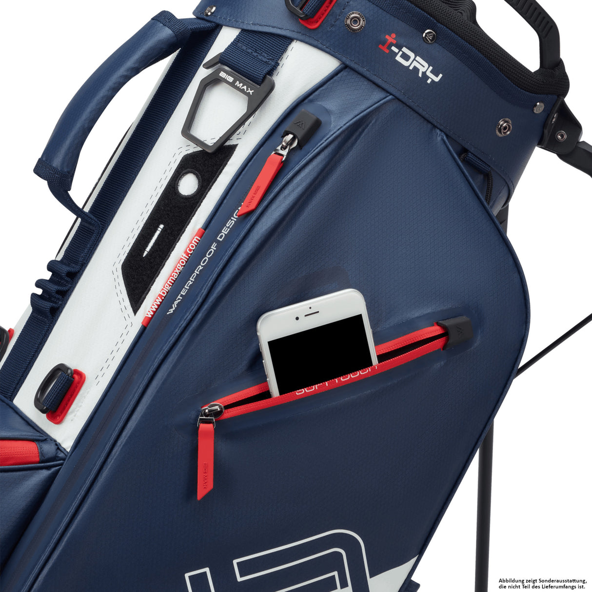 Big Max Aqua Eight H Waterproof Standbag, Navy / Weiß / Rot