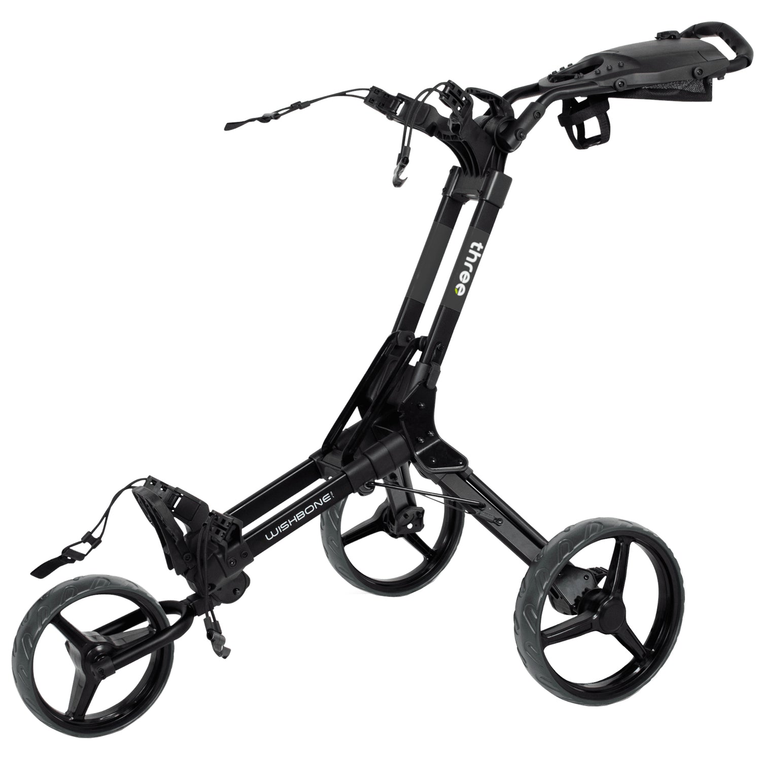 Wishbone THREE Golftrolley, Schwarz / Weiß - Golflaedchen.de
