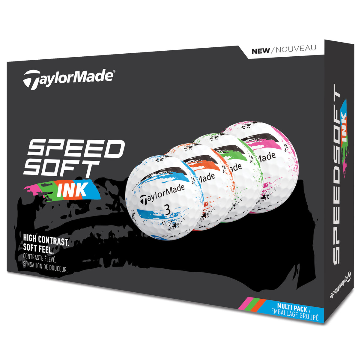 Taylor Made 2025 SpeedSoft INK Golfbälle, Multi-Color, 12 Stück