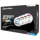 Taylor Made 2025 SpeedSoft INK Golfbälle, Multi-Color, 12 Stück