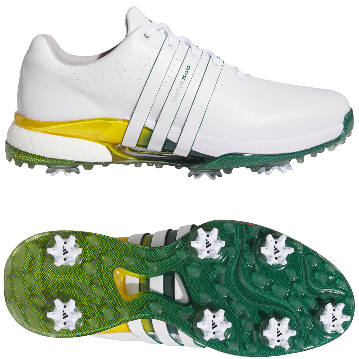 Adidas Tour 360 Herren Golfschuhe, Weiß / Gelb / Grün