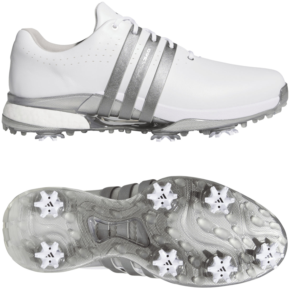 Adidas Tour 360 Herren Golfschuhe 2026, Weiß / Silbergrau