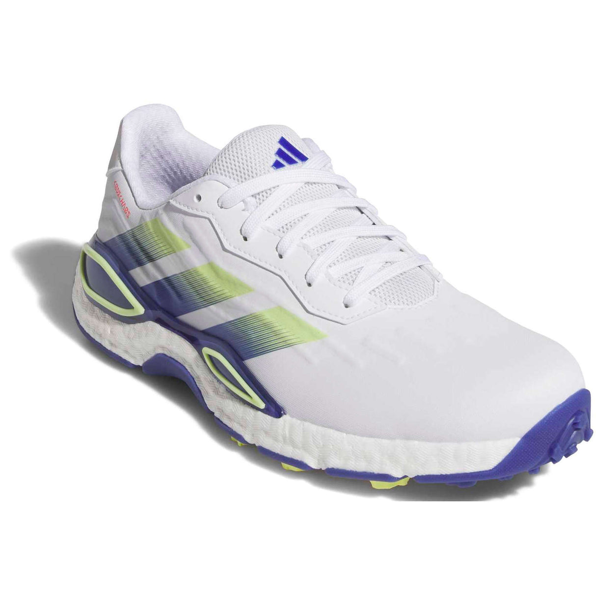 Adidas 2027 CodeChaos Herren Golfschuhe, Weiß / Gelb / Blau - Golflaedchen.de