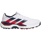 Adidas 2027 CodeChaos Herren Golfschuhe, Weiß / Blau / Rot