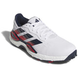 Adidas 2027 CodeChaos Herren Golfschuhe, Weiß / Blau / Rot