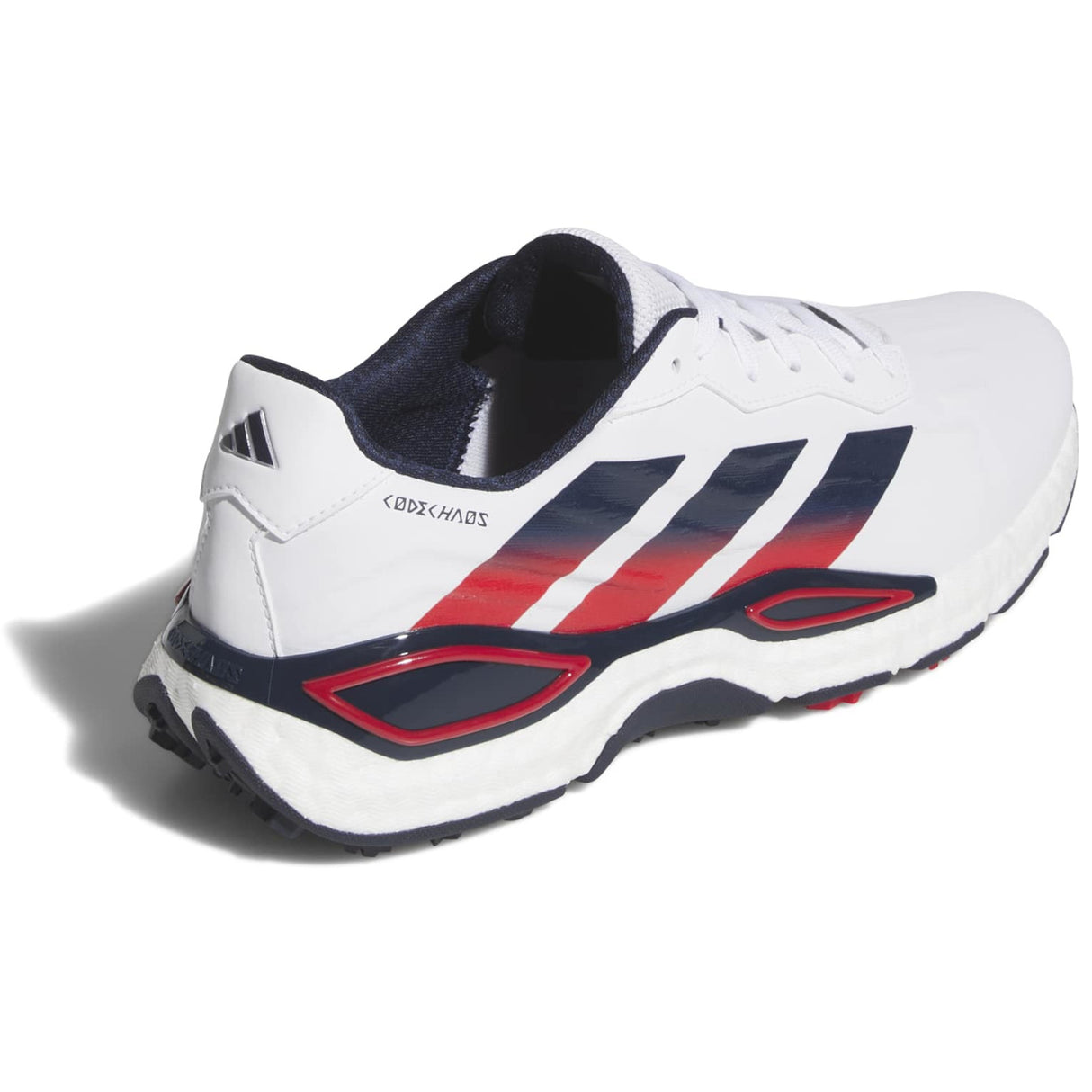 Adidas 2027 CodeChaos Herren Golfschuhe, Weiß / Blau / Rot