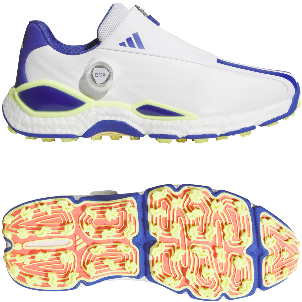 Adidas 2027 ChodeChaos BOA Herren Golfschuhe, Weiß / Blau