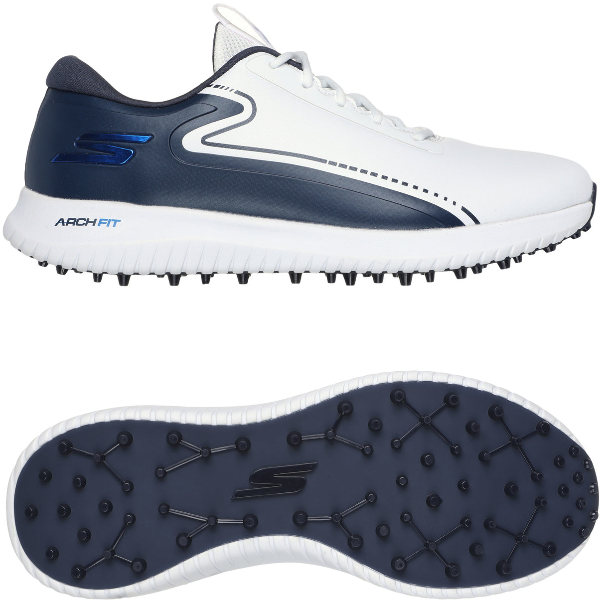 Skechers Max 3 Herren Golfschuhe, Weiß / Navy