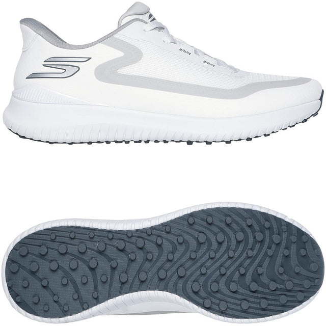 Skechers 2026 Flight Herren Golfschuhe, Weiß / Silbergrau - Golflaedchen.de