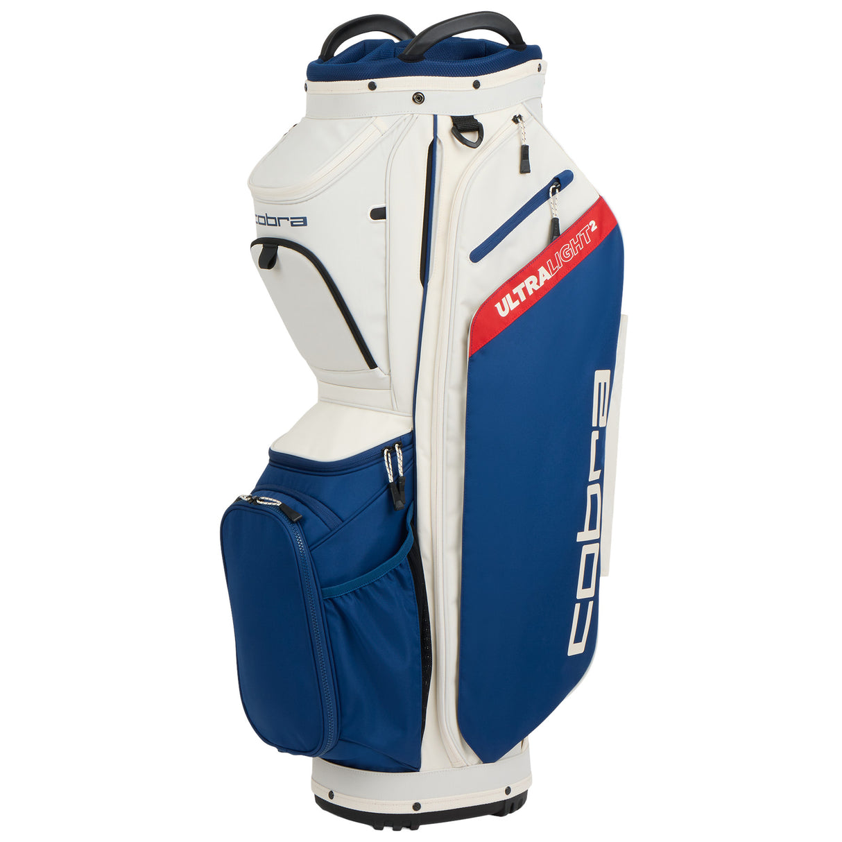 Cobra Ultralight 2 Cartbag, Offwhite / Blau / Rot - Golflaedchen.de
