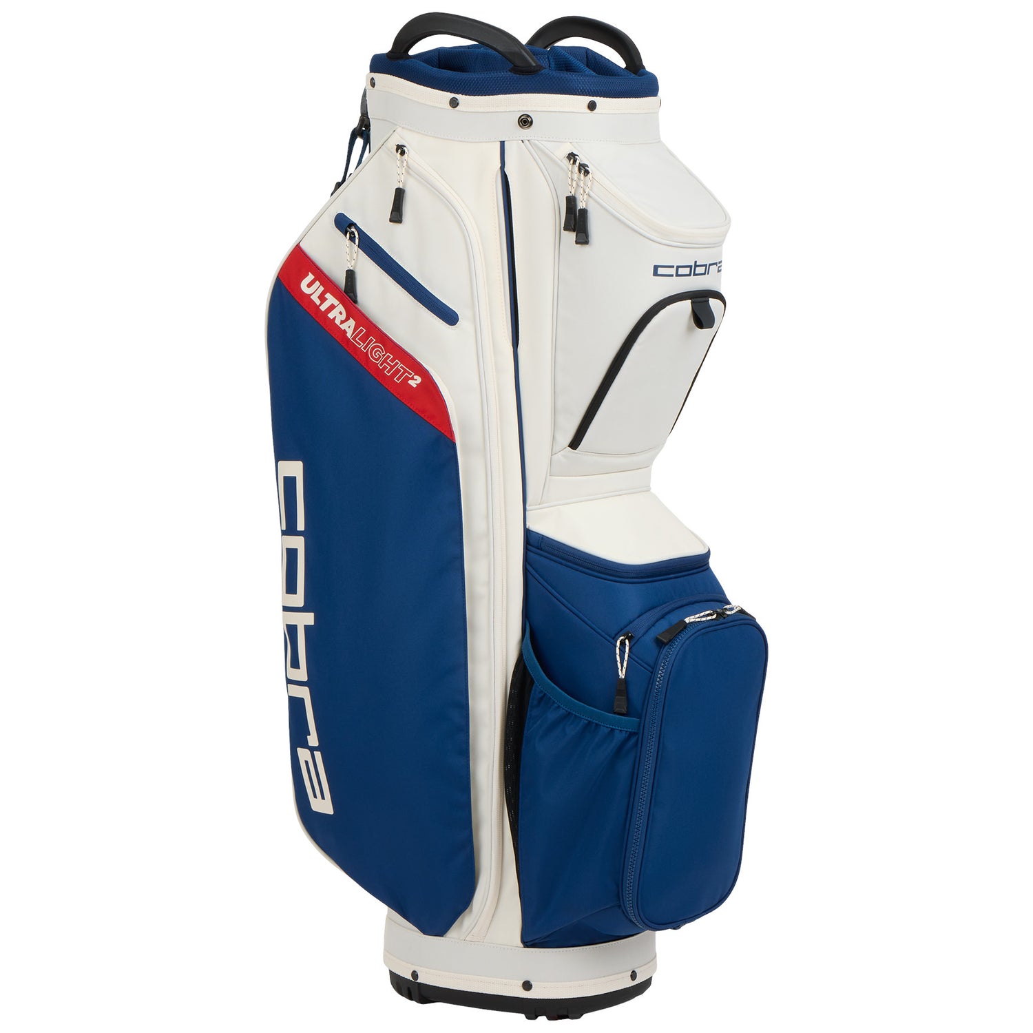 Cobra Ultralight 2 Cartbag, Offwhite / Blau / Rot - Golflaedchen.de