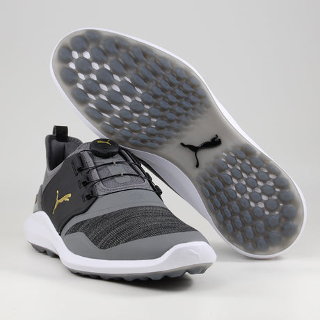 Puma IGNITE NXT Disc Herren Golfschuhe, Dunkelgrau / Schwarz